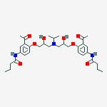 N-[3-acetyl-4-[3-[[3-[2-acetyl-4-(butanoylamino)phenoxy]-2-hydroxypropyl]-propan-2-ylamino]-2-hydroxypropoxy]phenyl]butanamide结构式