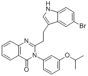 2-[2-(5-溴-1H-吲哚-3-基)乙基]-3-[3-(1-甲基乙氧基)苯基]-4-(3H-)-喹唑啉酮结构式