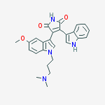 GO 6983; 3-[1-[3-(DIMETHYLAMINO)PROPYL]-5-METHOXY-1H-INDOL-3-YL]- 4-(1H-INDOL-3-YL)-1H-PYRROLE-2,5-DIONE结构式