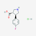 trans-4-(4-Fluorophenyl)pyrrolidine-3-carboxylic acid hydrochloride结构式