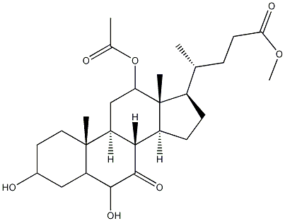 12-(乙酰氧基)-3,6-二羟基-7-酮基胆烷-24-酸甲酯结构式