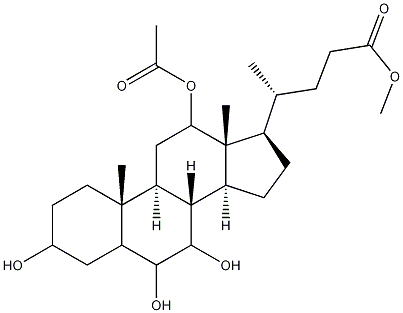 12-(乙酰氧基)-3,6,7-三羟基胆烷-24-酸甲酯结构式