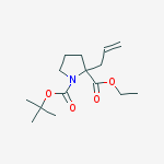 1-tert-Butyl 2-ethyl 2-allylpyrrolidine-1,2-dicarboxylate结构式
