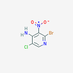 2-broMo-5-chloro-3-nitropyridin-4-aMine结构式