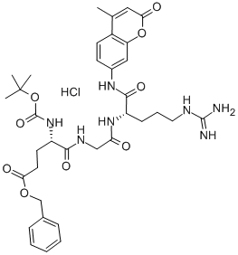 BOC-GLU(OBZL)-GLY-ARG-7-AMIDO-4-METHYLCOUMARIN HCL结构式