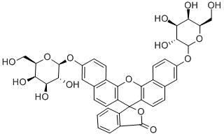 Structure of NAPHTHOFLUORESCEIN DI-(BETA-D-GALACTOPYRANOSIDE)