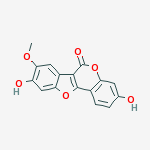 3,9-Dihydroxy-8-methoxy-6H-benzofuro(3,2-c)(1)benzopyran-6-one结构式
