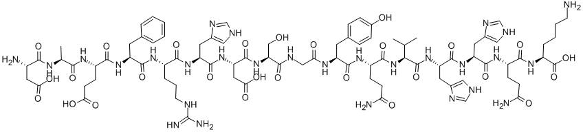 Structure of ASP-ALA-GLU-PHE-ARG-HIS-ASP-SER-GLY-TYR-GLU-VAL-HIS-HIS-GLN-LYS
