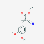 Structure of ethyl 2-cyano-3-(4-hydroxy-3-methoxyphenyl)prop-2-enoate