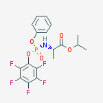 Structure of N-[(R)-(2,3,4,5,6-Pentafluorophenoxy)phenoxyphosphinyl]-L-alanine 1-methylethyl ester
