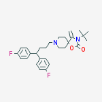8-[4,4-bis(4-fluorophenyl)butyl]-3-tert-butyl-4-methylidene-1-oxa-3,8-diazaspiro[4.5]decan-2-one结构式