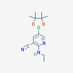 2-(Ethylamino)-5-(4,4,5,5-tetramethyl-1,3,2-dioxaborolan-2-yl)nicotinonitrile结构式