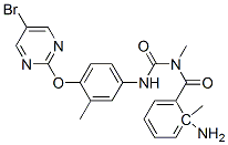 Structure of N-[[4-(5-bromopyrimidin-2-yl)oxy-3-methyl-phenyl]carbamoyl]-2-dimethyl amino-benzamide