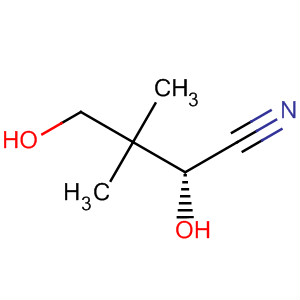 Structure of Butanenitrile, 2,4-dihydroxy-3,3-dimethyl-, (2R)-