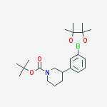 Structure of tert-butyl 3-(3-(4,4,5,5-tetramethyl-1,3,2-dioxaborolan-2-yl)phenyl)piperidine-1-carboxylate