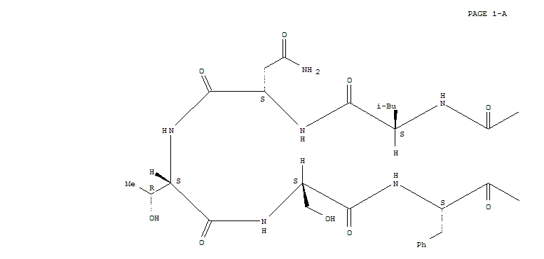 Structure of cyclo(asparaginyl-threonyl-seryl-phenylalanyl-threonyl-prolyl-arginyl-leucyl)