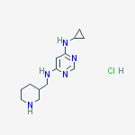 N-环丙基-N'-哌啶-3-基甲基-嘧啶-4,6-二胺盐酸盐结构式