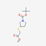 Chemical structure of (S)-3-CarboxyMethylsulfanyl-pyrrolidine-1-carboxylic acid tert-butyl  ester