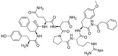 phenylacetyl-O-methyltyrosyl-phenylalanyl-glutaminyl-asparaginyl-prolyl-arginyl-tyrosinamide结构式