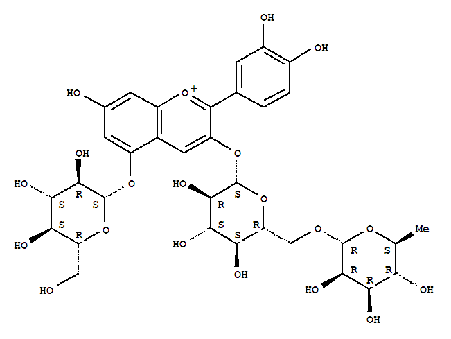 Structure of Cyanidin 3-O-rutinoside 5-O-beta-D-glucoside