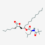 [(2s)-1-[(2s,3s)-3-hexyl-4-oxooxetan-2-yl]tridecan-2-yl] (2s)-2-(2,2-dimethylpropanoylamino)-4-methylpentanoate结构式
