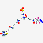 Structure of 2-{N2-[N6-(4-AZIDO-2,3,5,6-TETRAFLUOROBENZOYL)-6- AMINOCAPROYL]-N6-(6-BIOTINAMIDOCAPROYL)-L -LYSINYLAMIDO}]ETHYL METHANETHIOSULFONATE