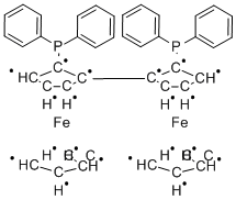 (R,R)-2,2-双(二苯基膦基)-1,1-双二茂铁结构式