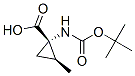 (1S,2S)-N-BOC-1-Amino-2-methylcyclopropanecarboxylic acid结构式