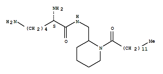 Structure of (2S)-2,6-DIAMINO-N-[[1-(1-OXOTRIDECYL)-2-PIPERIDINYL]METHYL]HEXANAMIDE DIHYDROCHLORIDE
