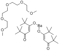 Structure of BIS(2,2,6,6-TETRAMETHYL-3,5-HEPTANEDIONATO)BARIUM TETRAGLYME ADDUCT