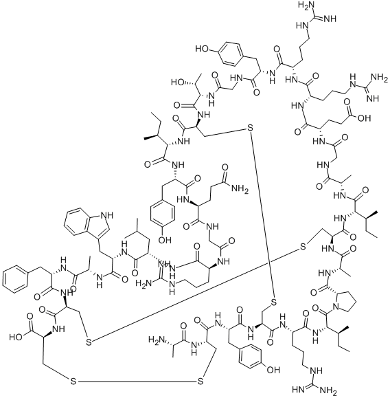 ASP-CYS-TYR-CYS-ARG-ILE-PRO-ALA-CYS-ILE-ALA-GLY-GLU-ARG-ARG-TYR-GLY-THR-CYS-ILE-TYR-GLN-GLY-ARG-LEU-TRP-ALA-PHE-CYS-CYS结构式