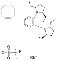 (-)-1,2-BIS((2R,5R)-2,5-二乙基)苯(辛二烯)三氟甲烷磺酰铹结构式
