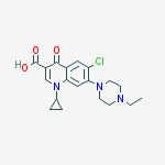 Structure of 6-chloro-1-cyclopropyl-7-(4-ethylpiperazin-1-yl)-4-oxoquinoline-3-carboxylic Acid