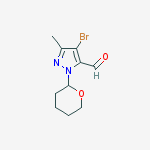 4-Bromo-5-methyl-2-(oxan-2-yl)pyrazole-3-carbaldehyde结构式