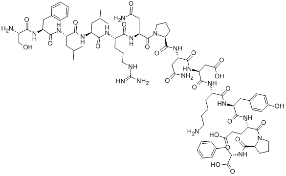 Structure of SER-PHE-LEU-LEU-ARG-ASN-PRO-ASN-ASP-LYS-TYR-GLU-PRO-PHE