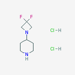 4-(3,3-difluoroazetidin-1-yl)piperidine;dihydrochloride结构式