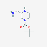 Structure of tert-butyl 3-(aminomethyl)piperazine-1-carboxylate