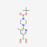 (6-(4-(tert-Butoxycarbonyl)piperazin-1-yl)-5-methylpyridin-3-yl)boronic acid结构式
