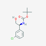 Structure of Carbamic acid, N-[(1S)-1-(3-chlorophenyl)-2-hydroxyethyl]-, 1,1-dimethylethyl ester