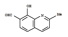 Structure of 7-Quinolinecarboxaldehyde,8-hydroxy-2-methyl-