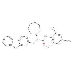 N-Cycloheptyl-N-(9H-fluoren-2-ylmethyl)-N'-(2,4,6-trimethylphenyl)urea结构式