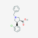 trans-1-Benzyl-4-(2-chlorophenyl)pyrrolidine-3-carboxylic acid结构式