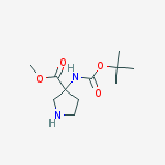 Structure of 3 - (Boc-aMino)-pyrrolidin-3 - carboxylic acid Methyl ester