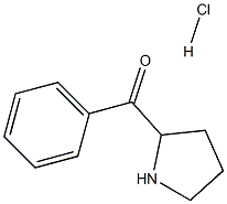 Structure of Methanone, phenyl-2-pyrrolidinyl-, hydrochloride