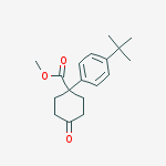 Chemical structure of Methyl 1-[4-(2-methyl-2-propanyl)phenyl]-4-oxocyclohexanecarboxyl ate