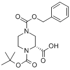 (R)-N-1-Boc-N-4-Cbz-2-哌嗪甲酸结构式