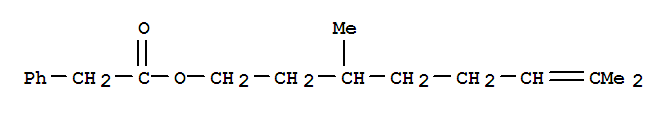 Structure of Benzeneacetic acid,3,7-dimethyl-6-octen-1-yl ester
