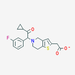 Structure of 5-(2-cyclopropyl-1-(3-fluorophenyl)-2-oxoethyl)-4,5,6,7-tetrahydrothieno[3,2-c]pyridin-2-yl acetate