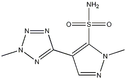 1-甲基-4-(2-甲基-2H-四氮唑-5-基)-1H-吡唑-5-磺酰胺 的化学结构式