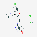 Structure of (2s)-2-(4-chlorophenyl)-1-[4-[(5r,7r)-7-hydroxy-5-methyl-6,7-dihydro-5h-cyclopenta[d]pyrimidin-4-yl]piperazin-1-yl]-3-(propan-2-ylamino)propan-1-one;dihydrochloride
